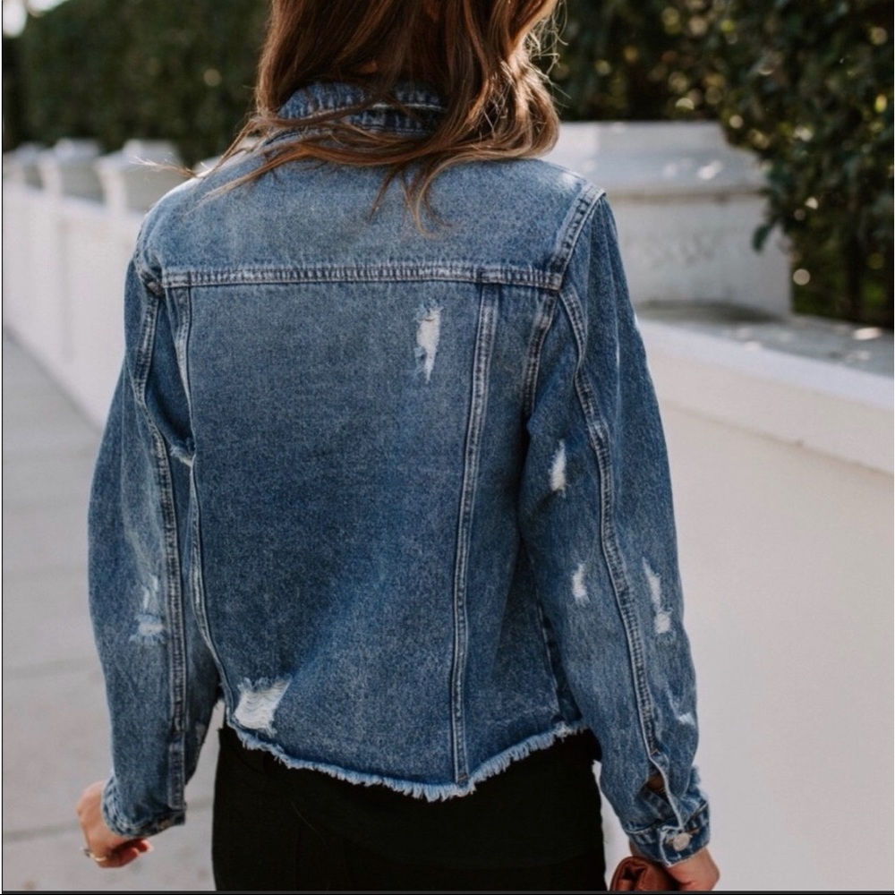 Vervet /New  NIGHT RIDER • POCKETED DISTRESSED DENIM JACKET - Picture 5 of 16